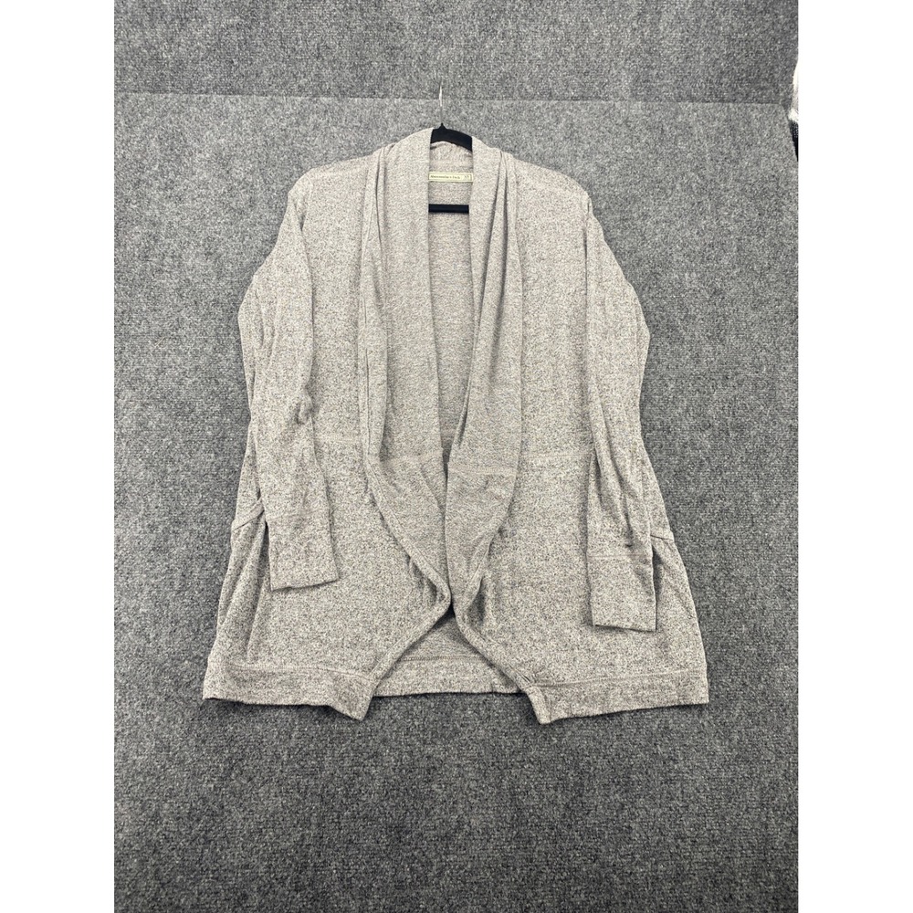Abercrombie & Fitch Shawl Collar Cardigan Womens XS Grey Marl Open Front Pockets